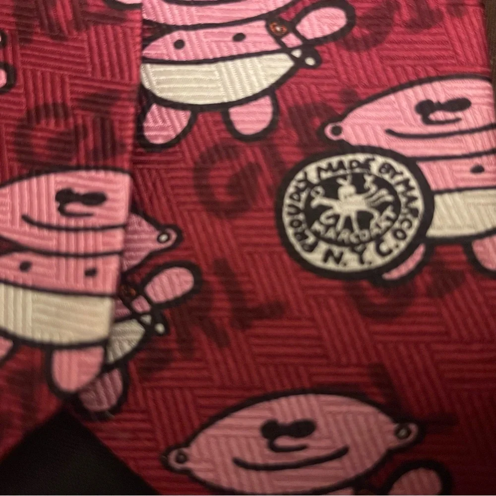IT'S A GIRL-MARCOART Silk Tie Pink/Red RALPH MARLIN gender reveal,‎ announcement